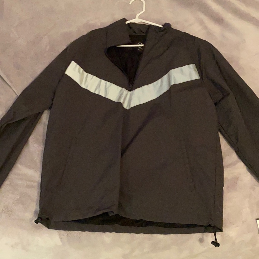 Dark grey reflective windbreaker SIZE: MEDIUM